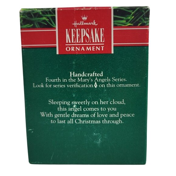 Hallmark Ornament Mary's Angels Iris Series Sleeping Angel on Cloud 1991 Vintage - Picture 10 of 11